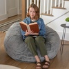 image:imageFlash Furniture Duncan Sherpa Bean Bag Chair Classic Refillable Bean Bag Chair for Kids and Teens Large GrayGray Furry