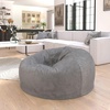image:imageFlash Furniture Duncan Sherpa Bean Bag Chair Classic Refillable Bean Bag Chair for Kids and Teens Large GrayGray Furry