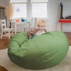 image:imageFlash Furniture Duncan Sherpa Bean Bag Chair Classic Refillable Bean Bag Chair for Kids and Teens Large GrayGreen