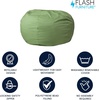 image:imageFlash Furniture Duncan Sherpa Bean Bag Chair Classic Refillable Bean Bag Chair for Kids and Teens Large GrayGreen