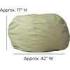 image:imageFlash Furniture Duncan Sherpa Bean Bag Chair Classic Refillable Bean Bag Chair for Kids and Teens Large GrayGreen Dot