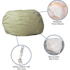 image:imageFlash Furniture Duncan Sherpa Bean Bag Chair Classic Refillable Bean Bag Chair for Kids and Teens Large GrayGreen Dot