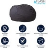 image:imageFlash Furniture Duncan Sherpa Bean Bag Chair Classic Refillable Bean Bag Chair for Kids and Teens Large GrayGrey