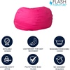 image:imageFlash Furniture Duncan Sherpa Bean Bag Chair Classic Refillable Bean Bag Chair for Kids and Teens Large GrayHot Pink