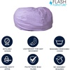 image:imageFlash Furniture Duncan Sherpa Bean Bag Chair Classic Refillable Bean Bag Chair for Kids and Teens Large GrayLavender Dot