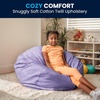 image:imageFlash Furniture Duncan Sherpa Bean Bag Chair Classic Refillable Bean Bag Chair for Kids and Teens Large GrayLavender Dot