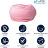 image:imageFlash Furniture Duncan Sherpa Bean Bag Chair Classic Refillable Bean Bag Chair for Kids and Teens Large GrayLight Pink Dot
