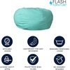 image:imageFlash Furniture Duncan Sherpa Bean Bag Chair Classic Refillable Bean Bag Chair for Kids and Teens Large GrayMint Green