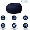 image:imageFlash Furniture Duncan Sherpa Bean Bag Chair Classic Refillable Bean Bag Chair for Kids and Teens Large GrayNavy Blue