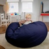 image:imageFlash Furniture Duncan Sherpa Bean Bag Chair Classic Refillable Bean Bag Chair for Kids and Teens Large GrayNavy Blue