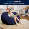 image:imageFlash Furniture Duncan Sherpa Bean Bag Chair Classic Refillable Bean Bag Chair for Kids and Teens Large GrayNavy Blue