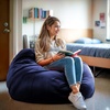 image:imageFlash Furniture Duncan Sherpa Bean Bag Chair Classic Refillable Bean Bag Chair for Kids and Teens Large GrayNavy Blue