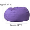image:imageFlash Furniture Duncan Sherpa Bean Bag Chair Classic Refillable Bean Bag Chair for Kids and Teens Large GrayPurple