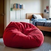 image:imageFlash Furniture Duncan Sherpa Bean Bag Chair Classic Refillable Bean Bag Chair for Kids and Teens Large GrayRed
