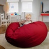 image:imageFlash Furniture Duncan Sherpa Bean Bag Chair Classic Refillable Bean Bag Chair for Kids and Teens Large GrayRed