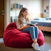 image:imageFlash Furniture Duncan Sherpa Bean Bag Chair Classic Refillable Bean Bag Chair for Kids and Teens Large GrayRed