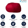 image:imageFlash Furniture Duncan Sherpa Bean Bag Chair Classic Refillable Bean Bag Chair for Kids and Teens Large GrayRed