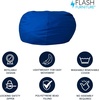 image:imageFlash Furniture Duncan Sherpa Bean Bag Chair Classic Refillable Bean Bag Chair for Kids and Teens Large GrayRoyal Blue