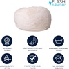 image:imageFlash Furniture Duncan Sherpa Bean Bag Chair Classic Refillable Bean Bag Chair for Kids and Teens Large GrayWhite Furry