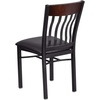 image:imageFlash Furniture Eclipse Series Vertical Back Black Metal and Walnut Wood Restaurant Chair with Black Vinyl SeatWalnut