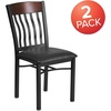 image:imageFlash Furniture Eclipse Series Vertical Back Black Metal and Walnut Wood Restaurant Chair with Black Vinyl SeatWalnut