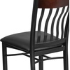 image:imageFlash Furniture Eclipse Series Vertical Back Black Metal and Walnut Wood Restaurant Chair with Black Vinyl SeatWalnut
