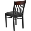 image:imageFlash Furniture Eclipse Series Vertical Back Black Metal and Walnut Wood Restaurant Chair with Black Vinyl SeatWalnut