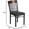 image:imageFlash Furniture Eclipse Series Vertical Back Black Metal and Walnut Wood Restaurant Chair with Black Vinyl SeatWalnut