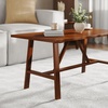 image:imageFlash Furniture Eli Farmhouse Trestle Coffee Table Rustic Solid Wood Coffee Table XFrame Design Living Room Bedroom Home Office 1975 H Rustic BrownWalnut