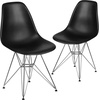image:imageFlash Furniture Elon Series White Plastic Chair with Chrome BaseBlack