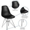 image:imageFlash Furniture Elon Series White Plastic Chair with Chrome BaseBlack