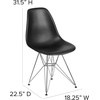image:imageFlash Furniture Elon Series White Plastic Chair with Chrome BaseBlack