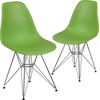 image:imageFlash Furniture Elon Series White Plastic Chair with Chrome BaseGreen