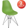 image:imageFlash Furniture Elon Series White Plastic Chair with Chrome BaseGreen