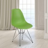 image:imageFlash Furniture Elon Series White Plastic Chair with Chrome BaseGreen