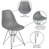 image:imageFlash Furniture Elon Series White Plastic Chair with Chrome BaseMoss Gray