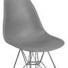 image:imageFlash Furniture Elon Series White Plastic Chair with Chrome BaseMoss Gray