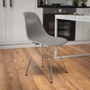 image:imageFlash Furniture Elon Series White Plastic Chair with Chrome BaseMoss Gray