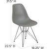 image:imageFlash Furniture Elon Series White Plastic Chair with Chrome BaseMoss Gray
