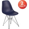 image:imageFlash Furniture Elon Series White Plastic Chair with Chrome BaseNavy