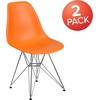 image:imageFlash Furniture Elon Series White Plastic Chair with Chrome BaseOrange