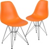 image:imageFlash Furniture Elon Series White Plastic Chair with Chrome BaseOrange