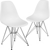 image:imageFlash Furniture Elon Series White Plastic Chair with Chrome BaseWhite