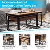 image:imageFlash Furniture Emerson 2 Piece Nesting Coffee Table Set  Engineered Wood Top in Walnut Finish  Black Sled Base Steel Frames  Storage Drawer