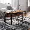image:imageFlash Furniture Emerson 2 Piece Nesting Coffee Table Set  Engineered Wood Top in Walnut Finish  Black Sled Base Steel Frames  Storage Drawer