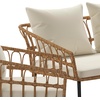 image:imageFlash Furniture Evin Boho 4 Piece Patio Conversation Set  Natural Rope Rattan  Cream AllWeather Cushions  Tempered Glass Top Coffee Table  IndoorOutdoorNaturalCream