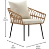 image:imageFlash Furniture Evin Boho 4 Piece Patio Conversation Set  Natural Rope Rattan  Cream AllWeather Cushions  Tempered Glass Top Coffee Table  IndoorOutdoorNaturalCream