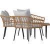 image:imageFlash Furniture Evin Boho 4 Piece Patio Conversation Set  Natural Rope Rattan  Cream AllWeather Cushions  Tempered Glass Top Coffee Table  IndoorOutdoorNaturalGray