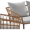 image:imageFlash Furniture Evin Boho 4 Piece Patio Conversation Set  Natural Rope Rattan  Cream AllWeather Cushions  Tempered Glass Top Coffee Table  IndoorOutdoorNaturalGray