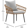 image:imageFlash Furniture Evin Boho 4 Piece Patio Conversation Set  Natural Rope Rattan  Cream AllWeather Cushions  Tempered Glass Top Coffee Table  IndoorOutdoorNaturalGray
